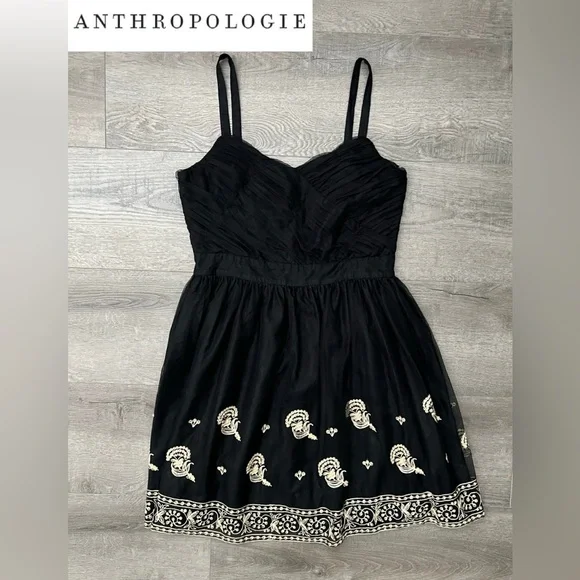 ANTHROPOLOGIE | ANNA SUI DRESS | Color: Black-Gold | Size:12 - Picture 2 of 16
